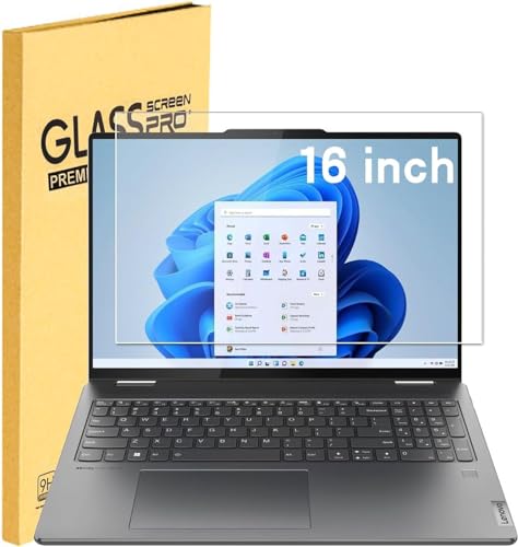 Tempered Glass Screen Protector for Lenovo ideapad 5/5i Pro 16 & Slim 3/5/7 16 & Flex 5 16, Yoga 7i 2-in-1 16, & Gaming 16, Lenovo Thinkpad T16/P16/Z16, & Legion 16, 9H, 16 inch Anti Fingerprint - color: 16 inch