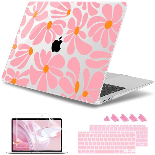 May Chen Compatible with MacBook Air 13 inch Case 2022 2021, 2020-2018 Release Model: M1 A2337 A2179 A1932, Plastic Hard Shell Case Cover for Mabook Air 13 inch with Retina Dispaly, Groovy Flower - color: Groovy Flower