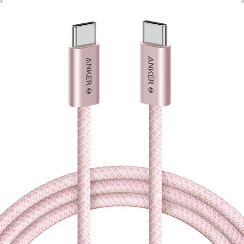 Anker Zolo USB C to USB C Cable, 240W Fast Charging Cable (6 ft, Pink) | Braided and Dirt-Free, Slim Connector, for iPhone 17 Series, MacBook, and More - color: Pink, size: 6ft