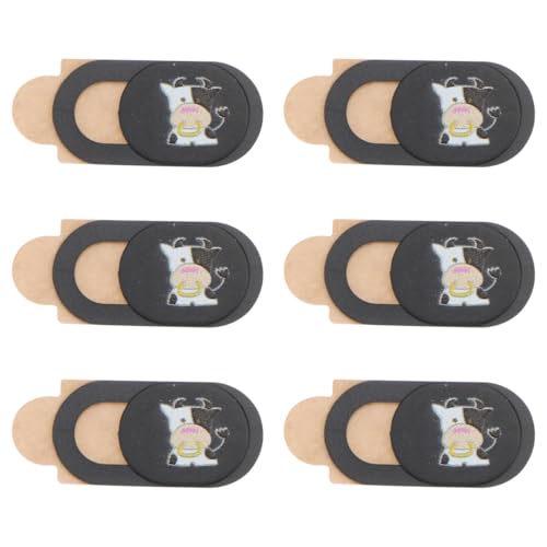 DOITOOL 6 Pack Cow Pattern Webcam Cover Slide Laptop Camera Cover Privacy Slider Ultra-Thin Camera Privacy for Laptop Tablet Computer Easy Open and Close