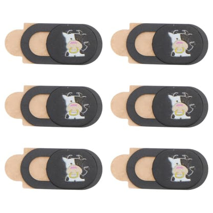 DOITOOL 6 Pack Cow Pattern Webcam Cover Slide Laptop Camera Cover Privacy Slider Ultra-Thin Camera Privacy for Laptop Tablet Computer Easy Open and Close