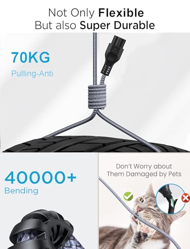 Goalfish 3 Prong AC Power Cord for Computer Laptop, 10ft, Heavy Duty | Nylon Braided,for Dell HP LG Lenovo Asus Acer Toshiba Sony Laptops/Notebooks, Monitors, Printers, Scanners NEMA 5-15P to C5 - size: 3m