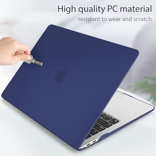 May Chen Compatible with New MacBook Air 13 inch Case 2021 2020 2019 2018 Release Model: M1 A2337 A2179 A1932, Plastic Hard Shell Case for MacBook Air 13 inch & Retina Display Fits Touch ID,Navy Blue - color: Navy blue