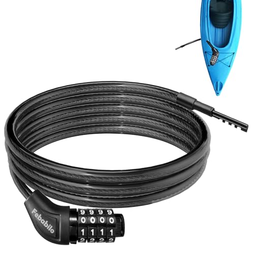 Long Cable Lock, Extra Long Straight Bike Lock (3ft to 25ft) with Resettable Combination, Kayak Locks, Unique Thin end Cable Locks Suitable Kayak, Scooter, Paddle Boards, Canoe, Jet Ski - size: 3 Ft Long, 10 mm Thick