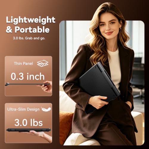 Teamgee S10 Pro 14" Dual-Screen Extender – Ultra‑Slim & Hidden Cable | FHD IPS 300nit, USB-C/HDMI, Portable Monitor, 3 lbs, Fits 13-17" - size: Triple 14" Ultra Slim