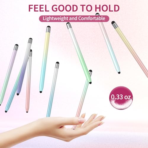 Stylus Pen for Touchscreen, 10Pcs High Sensitivity & Precision Capacitive Stylus Pen for iPad, iPhone, Android Smartphone, Tablets and All Universal Touchscreen Devices (10 Gradient Colors)