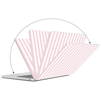 G JGOO Compatible with MacBook Air 13 inch Case 2026 2025-2022 M5 A3449 M4 A3240 M3 A3113 M2 A2681, Plastic Hard Shell for MacBook Air 13.6 inch Case+ Keyboard Cover+Screen Protector, Pink Stripe - color: Pink Stripes
