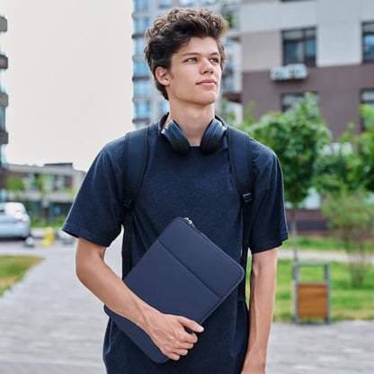 RAINYEAR 13 Inch Laptop Sleeve Compatible with 13.3" MacBook Air/Pro M1 M2 M3 M4 M5 A3449 A3240 A3113 A2681 A2338 Case Cover Bag with Front Pocket Accessories Pouch (Navy Blue) - color: Navy Blue, size: 13"
