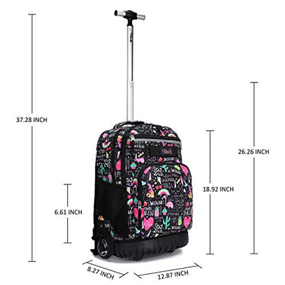 Tilami Rolling Backpack 19 inch with Lunch Bag Wheeled Laptop Backpack, Ins - color: Ins