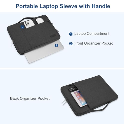 MOSISO Laptop Case 13.3 inch, 13-13.3 inch Laptop Sleeve with Handle Compatible with MacBook Air/Pro 13/Pro 14 M5 M4 M3 M2 M1,HP Dell ASUS Lenovo, Polyester Multifunctional Computer Bag, Charcoal Gray - color: Charcoal Gray, size: 13.3 inch