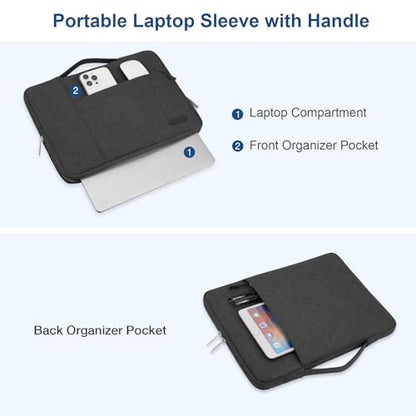 MOSISO Laptop Case 13.3 inch, 13-13.3 inch Laptop Sleeve with Handle Compatible with MacBook Air/Pro 13/Pro 14 M5 M4 M3 M2 M1,HP Dell ASUS Lenovo, Polyester Multifunctional Computer Bag, Charcoal Gray - color: Charcoal Gray, size: 13.3 inch