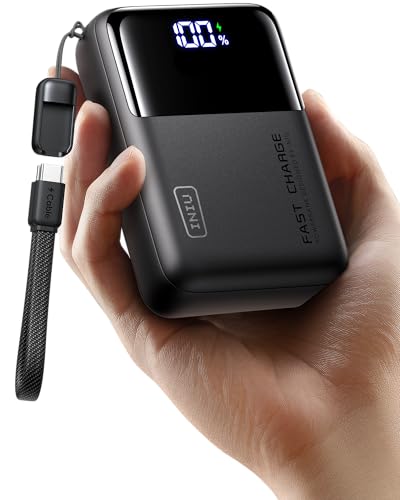 INIU Laptop Power Bank, Smallest 25000mAh 100W Fast Charging Battery Pack | USB C-Cable, Flight-Safe, Travel Essentials, Portable Charger for MacBook Pro, Dell, Steam Deck, iPhone etc - color: Black