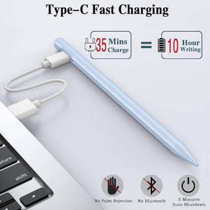 Universal Stylus Pen for iOS/Android,Drawing&Writing Rechargeable Touch Screen Pen Magnetic Tablet Stylus for iPhone/Samsung/XiaoMi/Huawei/Vivo/Lenovo and Other Android Device -Blue - color: Blue