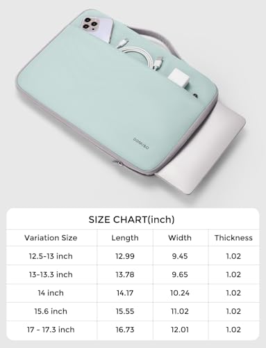 DOMISO 15.6 inch Laptop Case Sleeve Protective Cover Compatible with 16 inch MacBook Pro M4 M3 M2/Pro Max,15.6-16 inch HP Dell ASUS Lenovo Chromebook,Waterproof Computer Cases Bag,Mint Green - color: Mint Green, size: 15.6"