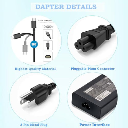 140W USB C Charger Compatible with Lenovo IdeaPad Pro 5 7 Legion Pro 5 5i 7 7i Yoga Pro 7 9i Y9000P R9000P Y7000P R7000P ThinkPad Z16 T16 ADL140YDC3A ADL135YSDC3A AC Adapter Power Supply