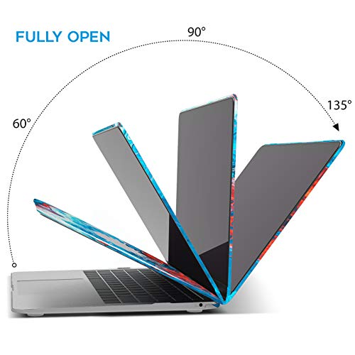 IBENZER Compatible with New MacBook Air 13 inch case 2022 2021 2020 M1 A2337 A2179 A1932, Hard Shell Case&Keyboard Cover&Screen Film for Mac Air 13 with Touch ID (2018-2022), Blue Bubble, AT13-BLBB+2 - color: Blue Bubble