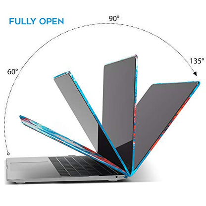 IBENZER Compatible with New MacBook Air 13 inch case 2022 2021 2020 M1 A2337 A2179 A1932, Hard Shell Case&Keyboard Cover&Screen Film for Mac Air 13 with Touch ID (2018-2022), Blue Bubble, AT13-BLBB+2 - color: Blue Bubble