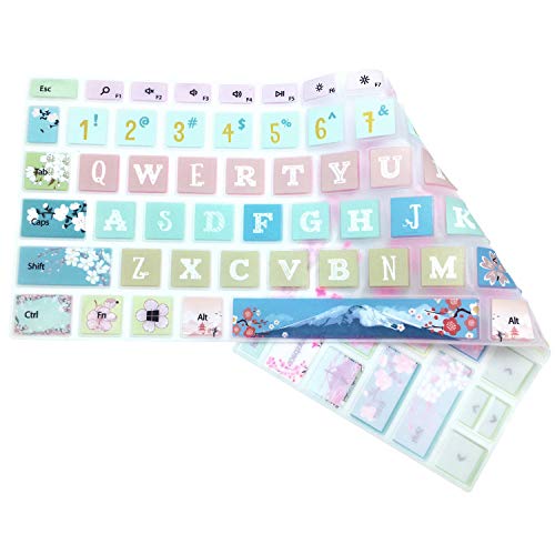 Protective Keyboard Cover Skin for Microsoft Surface Laptop Go 12.4" Touchscreen 2020 Release, Flower and Big Letter Designs, Sakura - color: Sakura