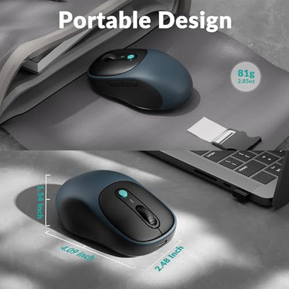 Keychron BM24 Portable Wireless Mouse, 2400 DPI Quiet Clicks, 2.4 GHz/Bluetooth 5.2/Wired with Programmable Buttons, Long Battery Life for Laptop PC/Mac/Windows - Space Gray - color: Space Gray