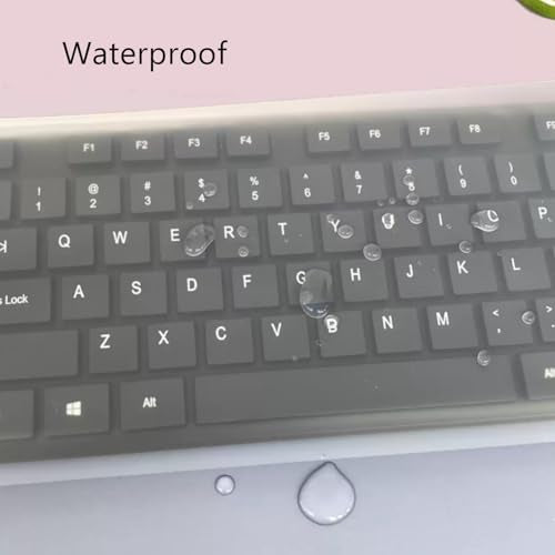 Universal Keyboard Cover for Standard Size PC Computer Desktop Keyboards, Clear Waterproof Anti-Dust Silicone Keyboard Protector Cover Skin (Size: 17.52" x 5.51")
