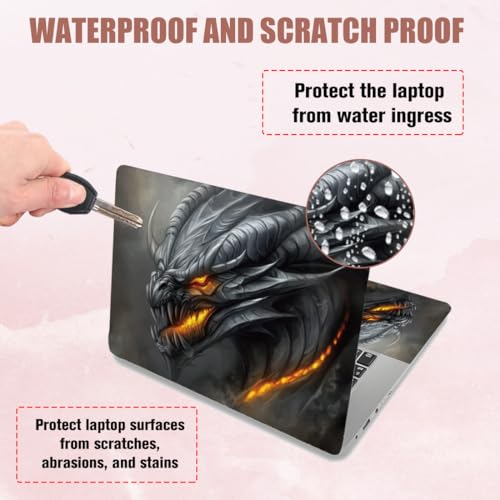 PLIGREAT Laptop Skin Stickers, Reusable Netbook Skin Sticker Vinyl Decals for PC Notebook Laptops Keyboard Cover Universal 12" 13" 13.3" 14" 15 Inch Dragon Laptop Case Protector Film - color: Dragon