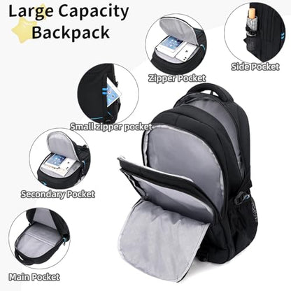 Rolling Backpack for Boys Elementary School Bag with Wheels Travel Trolley Bag 2 wheels and 6 wheels - color: Black 6 Wheels, size: 6 wheels