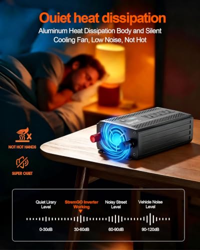 1000W Power Inverter for Vehicles, 12V DC to 110/120V AC Car Inverter with 3 AC Outlets, USB 24W/ PD 30W Fast Charger. (1000w-black) - color: 1000w-black