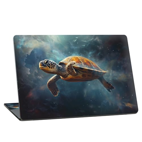 Universal Laptop Skin Sticker with 2 Wrist Pad Skins, Waterproof Scratch Resistant Vinyl Laptop Cover Decal, Cut to Fit for 11–15.6 Inch MacBook HP Dell Lenovo, Galaxy Turtle - color: Galaxy Turtle