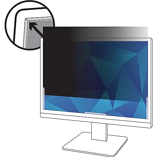 3M Privacy Filter for 24 Inch Widescreen Monitor, Reversable Gloss/Matte, Reduces Blue Light, Screen Protection, 16:9 Aspect Ratio (PF240W9B) , Black