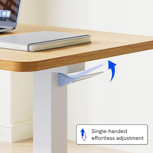 FLEXISPOT 28''Adjustable C Table Gas Spring Mobile Side End Table | Adjustable C table with Wheels, Bedside table for sofa and couch. Laptop Rolling Cart TV Tray, 27.6" W x 15.7" D,Maple - color: Maple, size: 28x16