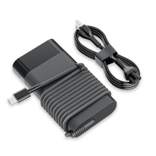 New 65W 45W Watt Slim Laptop Charger Compatible with HP USB Type C Computer | Spectre Envy Elitebook x360 Elite x2 Omnibook Pavilion Chromebook Fast Charging Adapter | Portable 20V 3.25A Power Cord - color: black 01