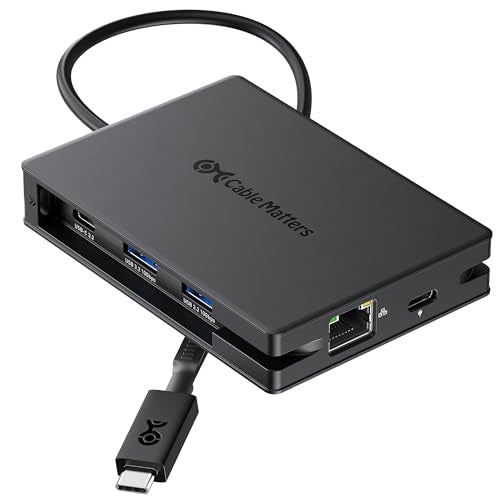 Cable Matters 8-in-1 USB C Hub Multiport Adapter with Dual 4K@60Hz HDMI, 140W PD Charging, Gigabit Ethernet, 10Gbps Data Transfer: 2X USB-C & 1x USBA 3.2 Ports (Support ONE External Display on MacOS)