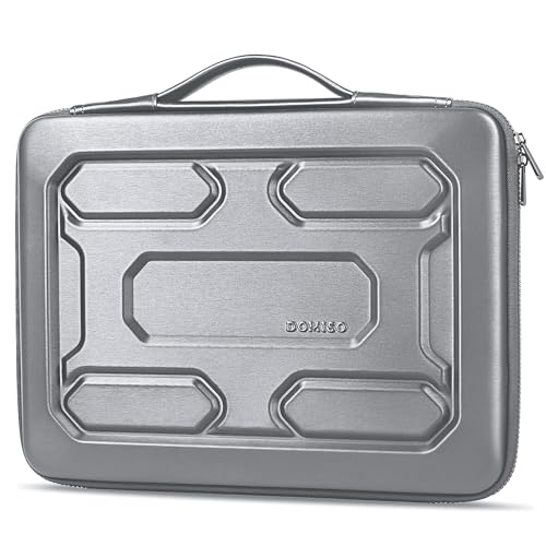 DOMISO 13.3 inch Laptop Sleeve with Handle Shockproof Computer Bag Waterproof EVA Protective Carrying Case for 13-13.3 inch Notebooks/13 MacBook Air/MacBook Pro Retina/Dell XPS 13/HP,Silver - color: Silver, size: 13.3 inch