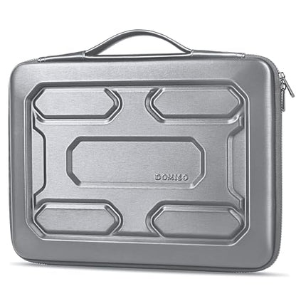 DOMISO 13.3 inch Laptop Sleeve with Handle Shockproof Computer Bag Waterproof EVA Protective Carrying Case for 13-13.3 inch Notebooks/13 MacBook Air/MacBook Pro Retina/Dell XPS 13/HP,Silver - color: Silver, size: 13.3 inch