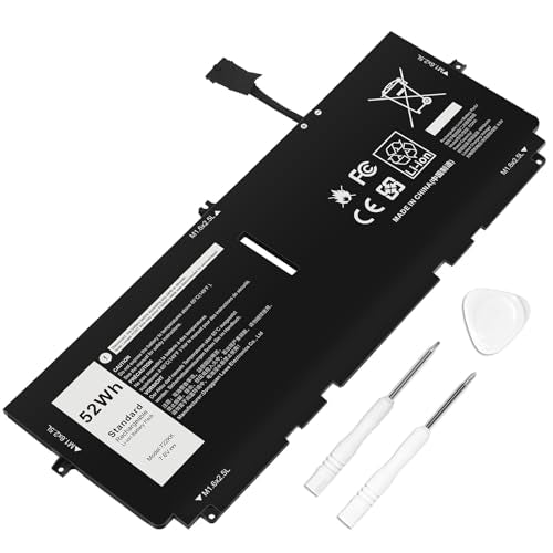 TREE.NB 52Wh 722KK FP86V Laptop Battery for Dell XPS 13 9300 XPS 13 9310 XPS 13 9380 P117G P117G002 P117G001 Series Notebook 0WN0N0 WN0N0 02XXFW 2XXFW - size: 10.51x4.06x0.16inch 722KK