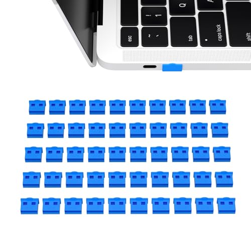 50PCS USB Port Dust Cover Type A Interface Anti Dust Protector Stopper Compatible with Table PC Notebook LaptopPort Protectors Anti-Dust Dirt for USB Female Ports (Blue) - color: Blue