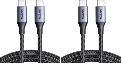 UGREEN 240W USB C to USB C Cable, Fast Charging USB C Cable for iPhone 17 Pro Max/16, Samsung Galaxy S25/S24, MacBook Pro/Air, iPad Pro/Air/Mini, Dell XPS, 3.3FT (Pack of 2) - size: 3.3FT (Pack of 2)