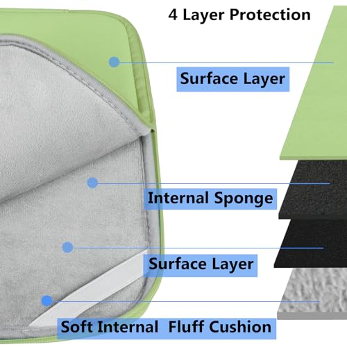 Laptop Sleeve Case 15.6 Inch, Durable Shockproof Protective Cover Flip Case Briefcase Carrying Bag Compatible with 15.6" HP, ASUS, Lenovo, Acer, Notebook, Computer, Light Green - color: Light Green, size: 15.6 Inch