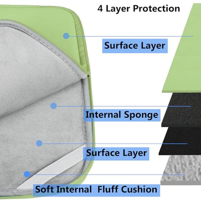 Laptop Sleeve Case 15.6 Inch, Durable Shockproof Protective Cover Flip Case Briefcase Carrying Bag Compatible with 15.6" HP, ASUS, Lenovo, Acer, Notebook, Computer, Light Green - color: Light Green, size: 15.6 Inch