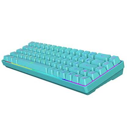 Snpurdiri 60% Membrane Gaming Keyboard,RGB Compact Wired Small Keyboard, Strong Mechanical Feel for PC/Mac Gamer, Typist, Travel, Easy to Carry on Business Trip(68 Keys,Blue) - color: Blue