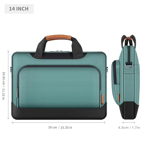 DOMISO 13.5-14 inch Laptop Bag Business Briefcase 14 inch Laptop Carrying Case Shoulderbag for MacBook Pro 14 Inch 2021 Model A2442 with M1 Pro/ M1 Max Chip & Touch ID,Green - color: Green, size: 13.5 - 14 Inch