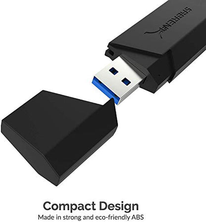 SABRENT SuperSpeed 2 Slot USB 3.0 Flash Memory Card Reader for Windows, Mac, Linux, and Certain Android Systems Supports SD, SDHC, SDXC, MMC/MicroSD, T Flash [Black] (CR-UMSS) - size: SuperSpeed USB 3.0 Reader