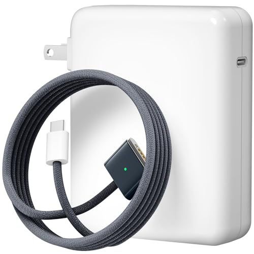 140W Charger for MacBook Pro 16 14 inch Mac Air 15 13 inch 2026 2025 24 23 | 22 21 M1–M5【Original Quality】 Fast Charger Power Adapter & 6.6FT Type C to Magnetic 3 Cable LED Applicable 2021-26 Midnight - color: Midnight