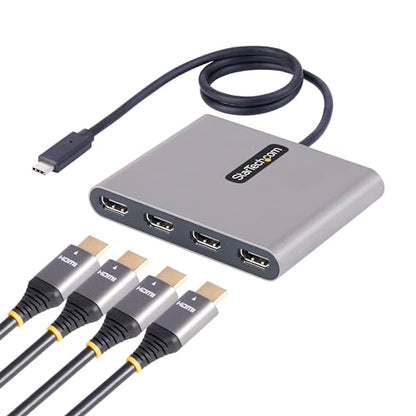 StarTech 50cm USB-C to 4-HDMI Adapter, 4x 1080p 60Hz, USB Powered, TAA | USB 3.0 to Quad HDMI, External Video Graphics Card, Windows Only, For Laptops/Desktops, 2ch Audio - style: USB-C