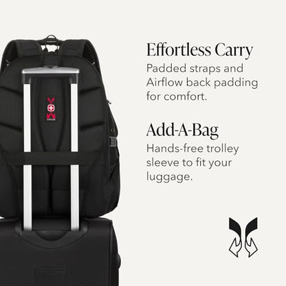 SWISSGEAR 1900 ScanSmart Laptop Backpack, Fits Most 17-Inch Laptops, TSA-Friendly Lay-Flat Design, RFID Protection, and Tablet Pocket, Black, 31L, 18.5-Inch - color: Black