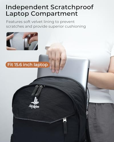 School Backpack for Teens, College Backpack Fits 15.6 Inch Laptop | Travel Backpack for Men Women, Book Bag, Casua Daypack, Water Resistant Fabric, Scratchproof Laptop Compartment, (Black) - color: Black