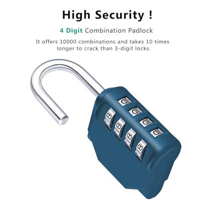 ZHEGE Combination Lock, 4 Digit Combination Padlock Outdoor (Peacock Blue) | School Lock, Gym Lock - color: 1P, Peacock Blue, size: 1P