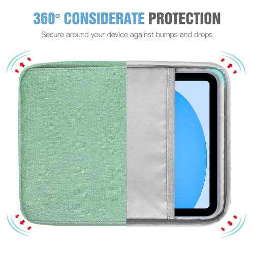 TiMOVO 9-11" Tablet Sleeve Bag Carrying Case with Strap, Bodhi Green | Fits iPad A16 11", Pad Air 11/5th & 4th 10.9", 10th Gen/10.2", Galaxy Tab A11 Plus, Multi-Pocket, Handle, Padded Protection - color: Bodhi Green, size: 9-11