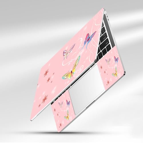 15-15.6 inches Netbook Laptop Skin Sticker Decal Reusable Cover Protector for 11.6 12 13 13.3 14 15 15.4 Notebook Chromebook PC, Scratch-Resistant Waterproof I Pink Butterflies - color: Pink Butterflies