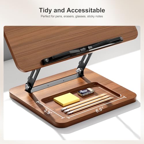 OPTIXCELL Book Stand with Light, Hands Free Book Holder, Gifts Book Lovers | Hands Free, Adjustable Height Angle, Built-in Storage Tray, 3-Mode Reading Light, Foldable Metal Frame, Fits Cookbook Tablet - style: Book Stand (Light)